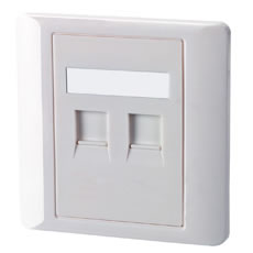 Faceplate with shutter-2 port - Datacomm Express